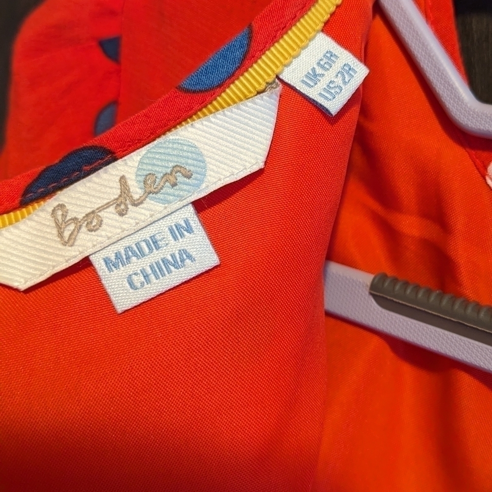 Boden dark orange polka dots dress, size 2 - Picture 5 of 9